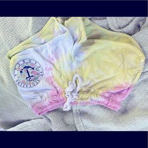 St aug beach tie die booty shorts